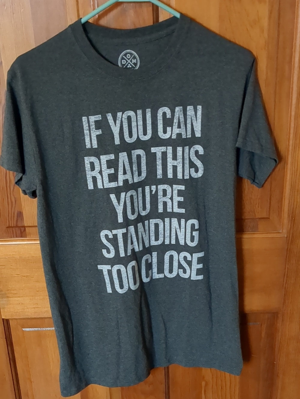 Men's Short Sleeve Graphic Tee - Dark Gray, Bold Text